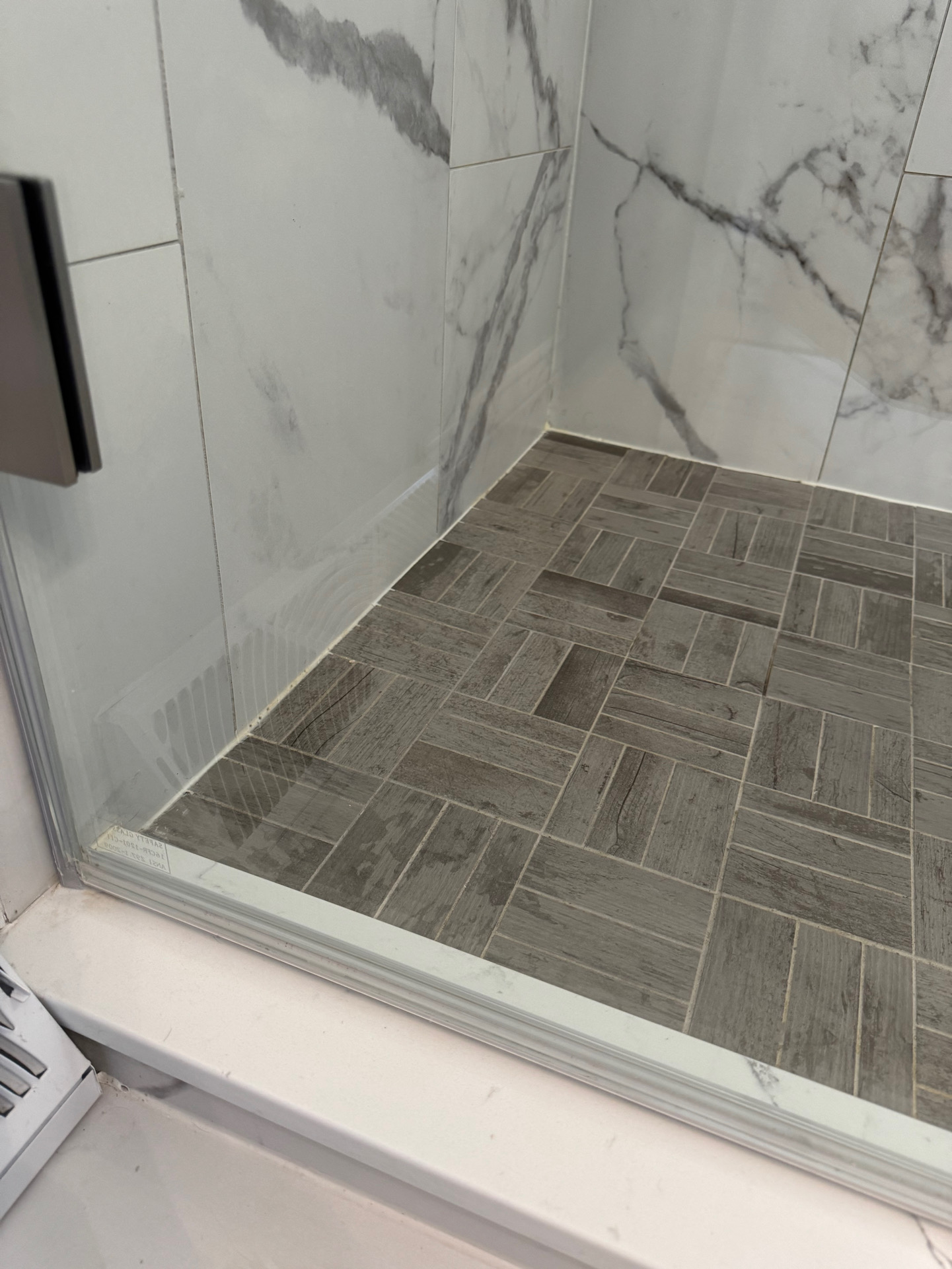 Shower floor after cleaning